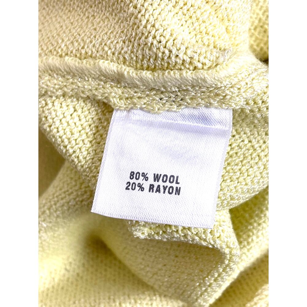 St. John Sport Essentials Women’s Medium Yellow Wool Blend Knit Wide Leg Pants - Picture 4 of 5